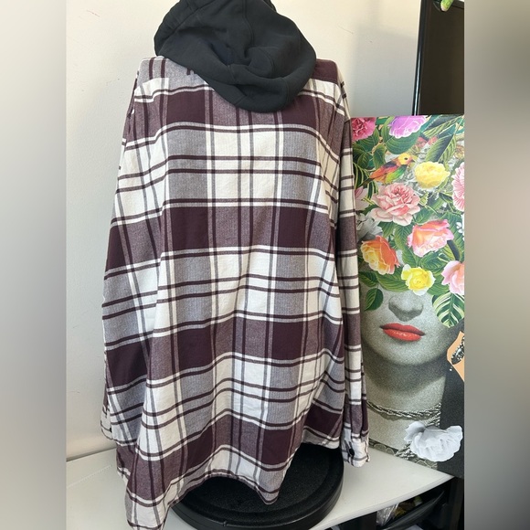 NWT CARHARTT MENS FLANNEL FLEECE LINED HOODED SHIRT JACKET. 3XL TALL. - Picture 6 of 9